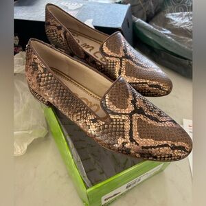 Sam Edelman Jordy Snakeskin Flats Loafers New